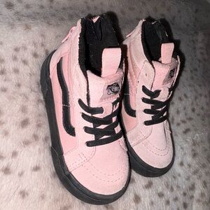 Toddler Vans Kids Pink and Black High-Top Sneakers